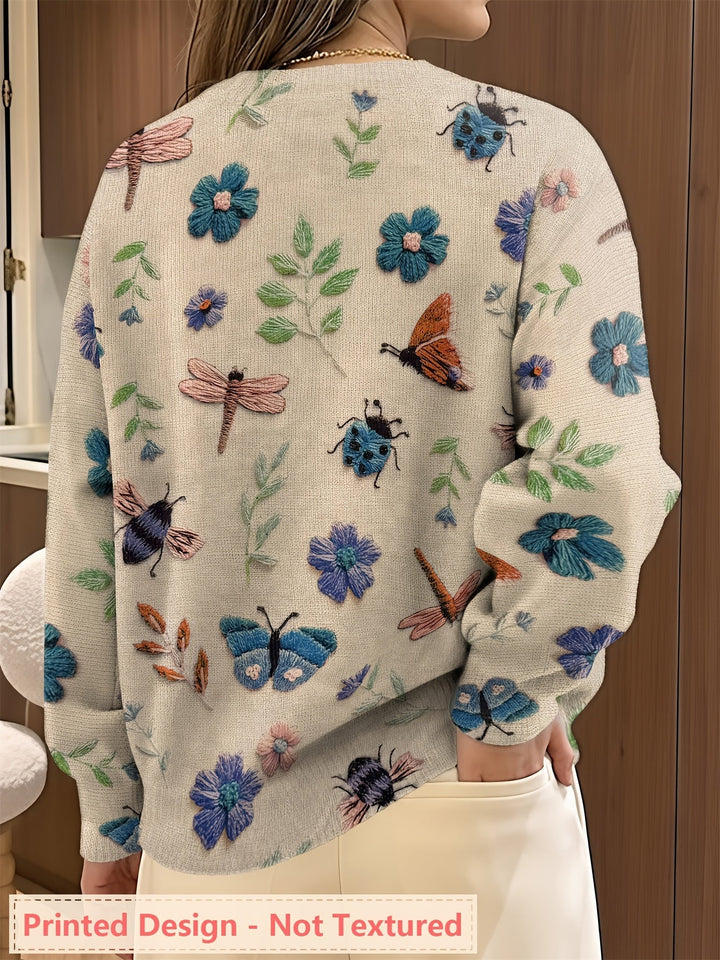 Elsie | Botanical Print Crewneck Jumper