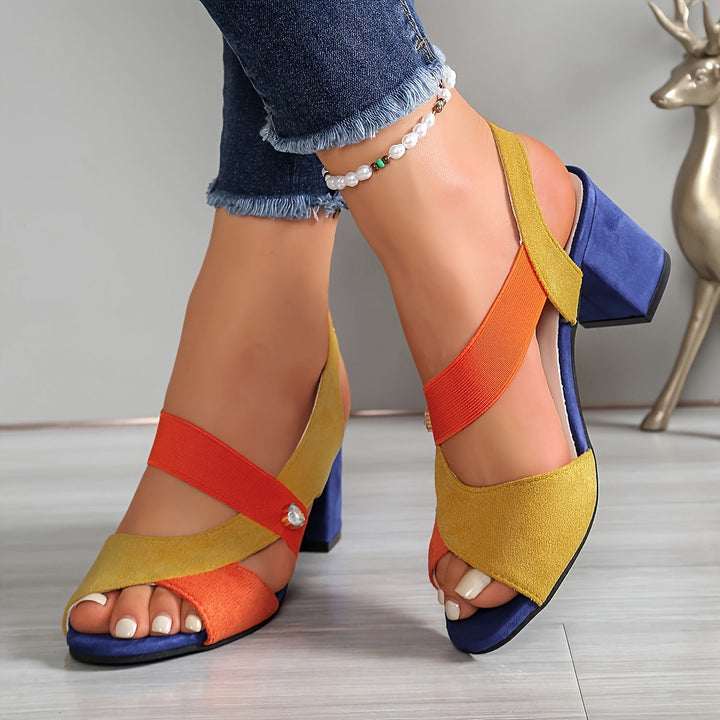 Elara | Classic Cross Strap Comfort Heels
