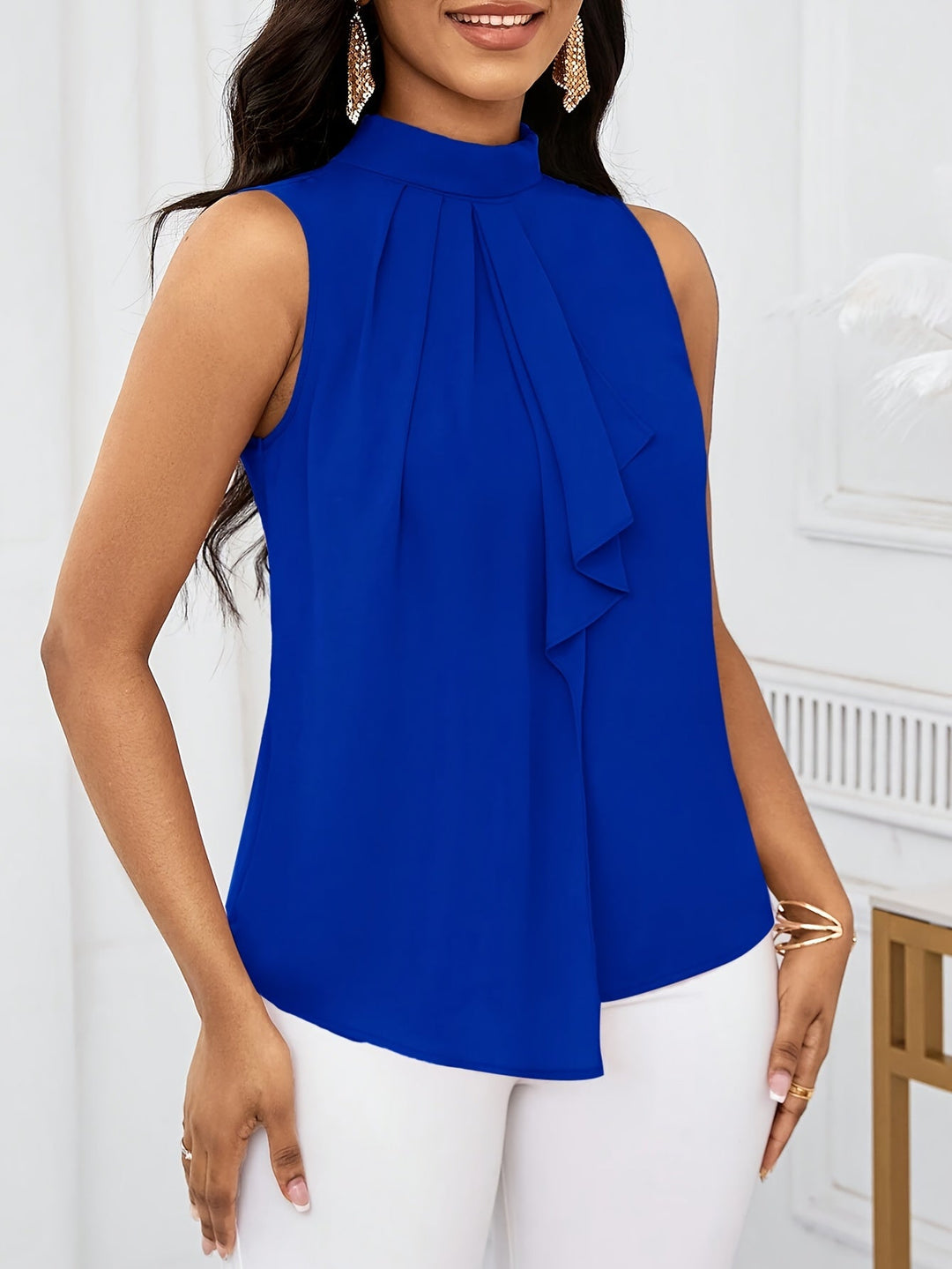 Annabel | Bow-Neck Sleeveless Top