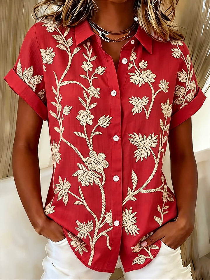 Regina | Botanical Print Shirt