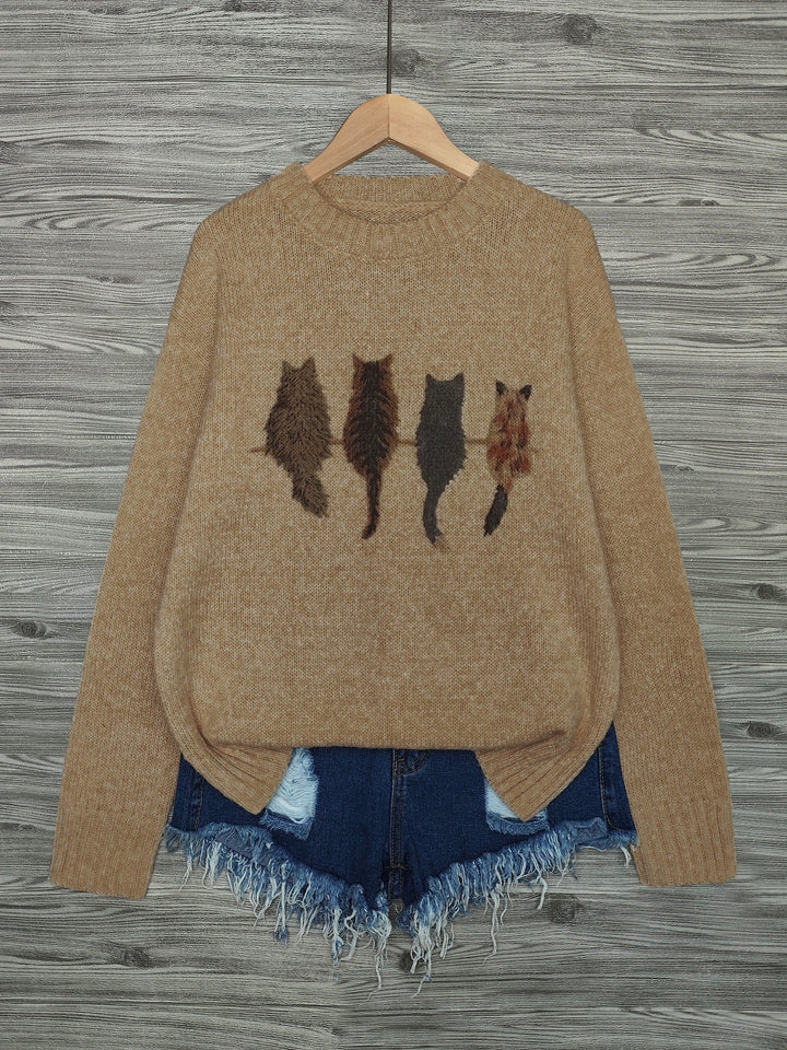 Tamara | Cozy Cat-Print Jumper