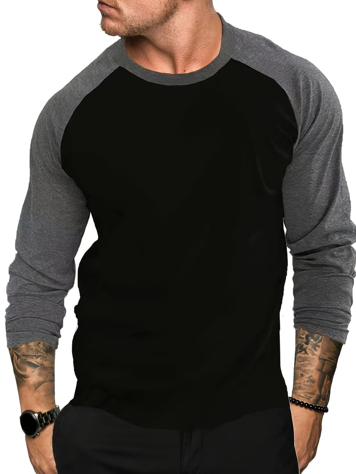 Trevor | Two-Tone Raglan Long-Sleeve Top