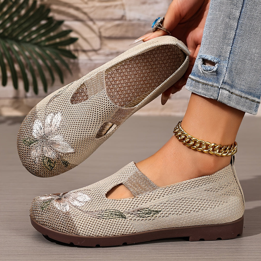 Marjorie | Embroidered Slip-On Flats