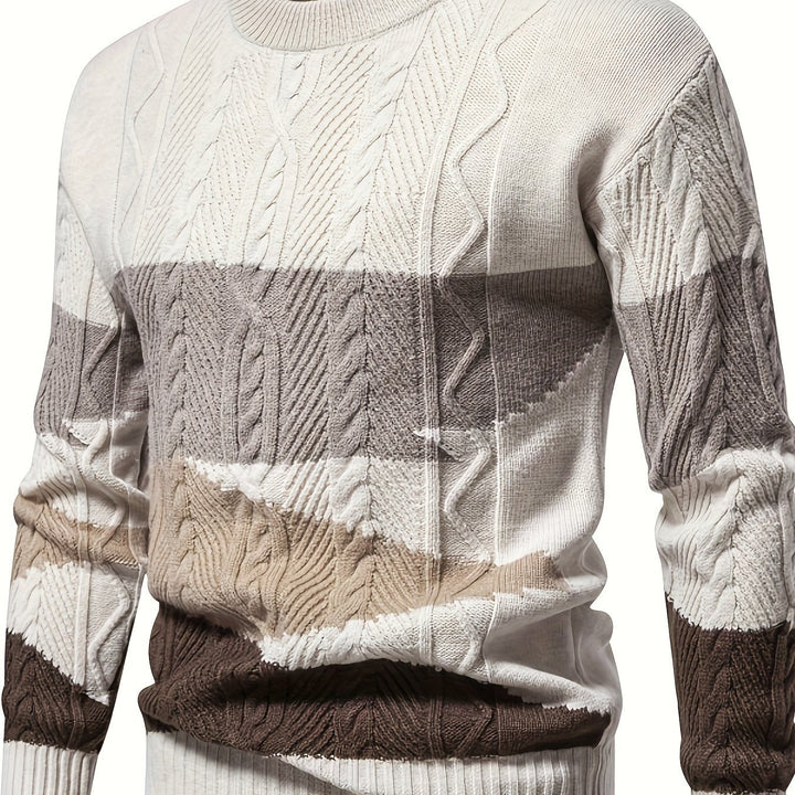 Simon | Textured Colour-Block Jumper