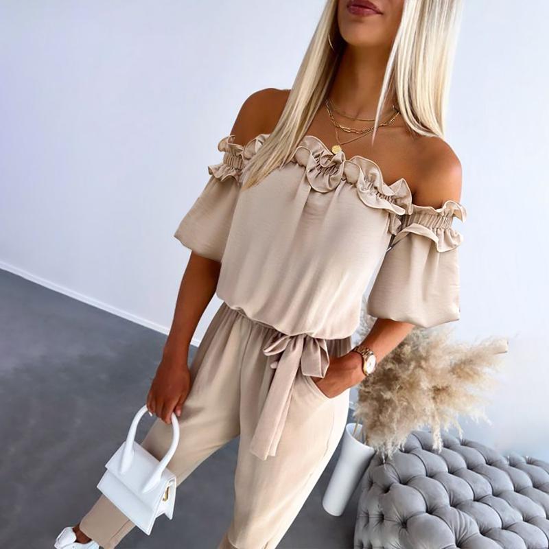 Carmella | Stylish Off Shoulder Tie-Waist Jumpsuit
