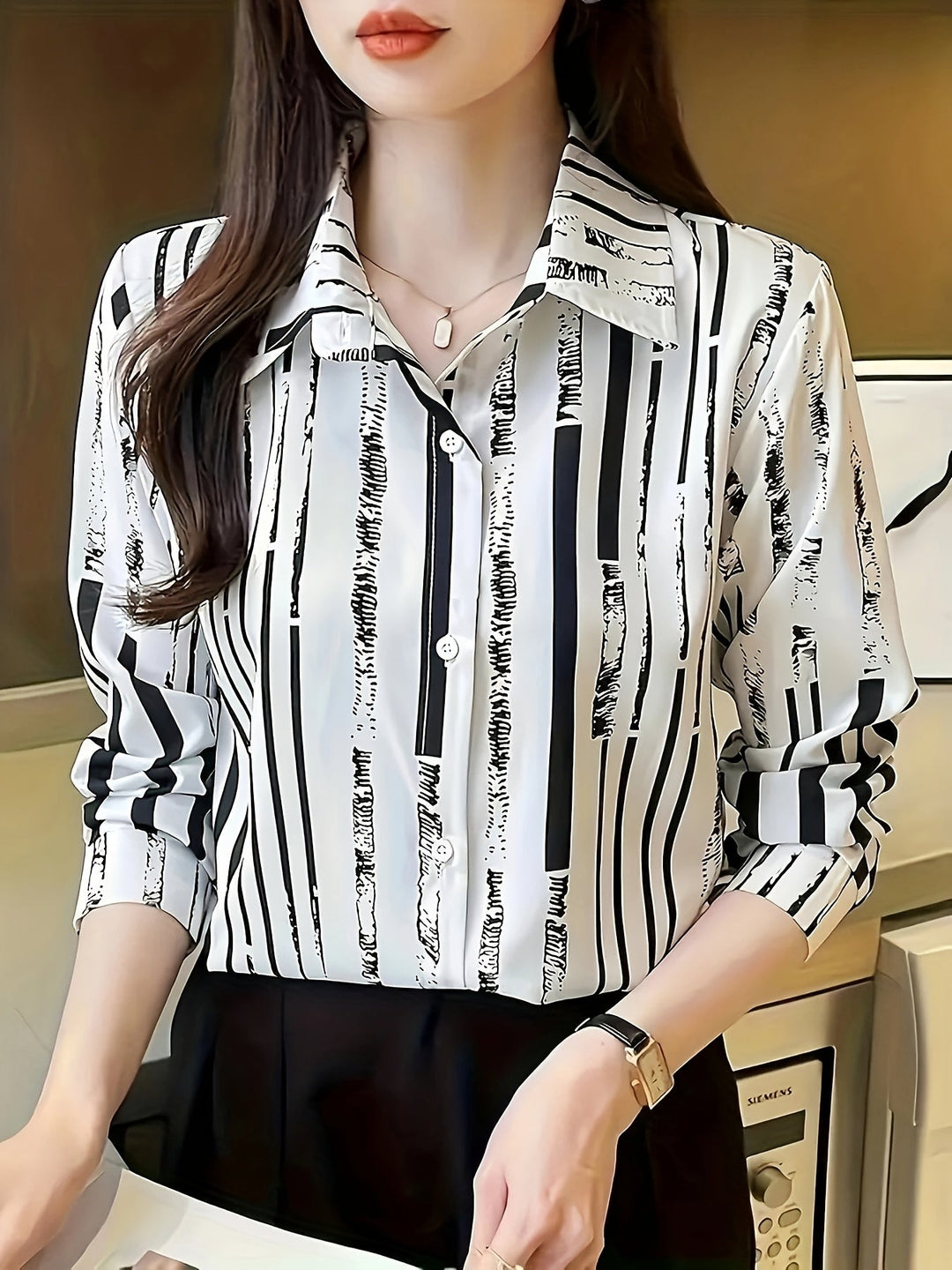 Marcella | Refined Striped Button-Up Shirt