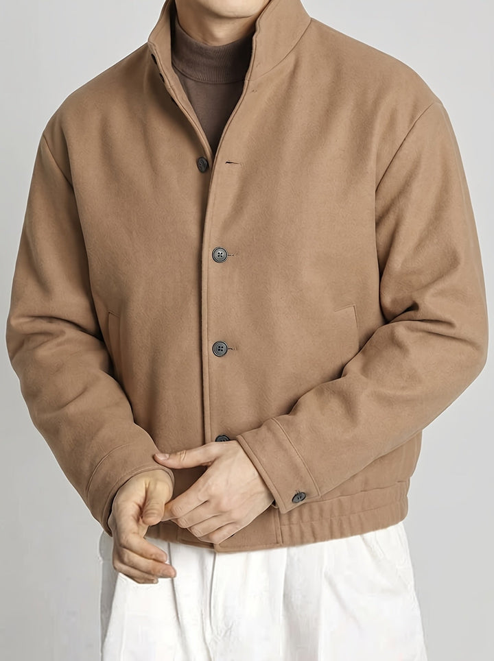 Everett Blake | Refined Button-Front Bomber Jacket