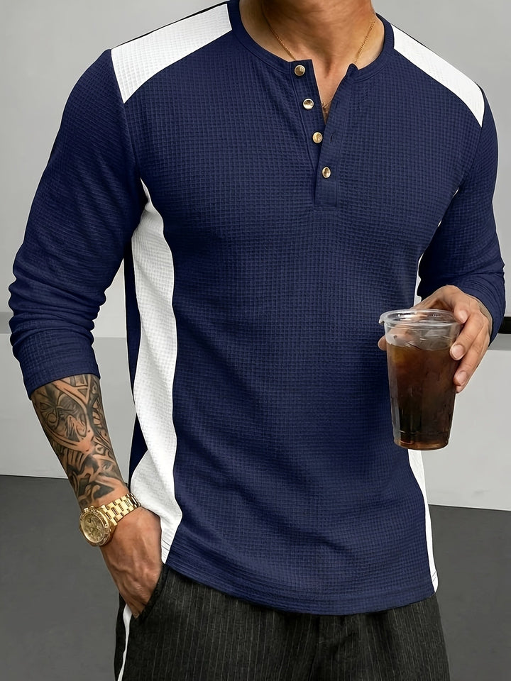 Curtis | Textured Long-Sleeve Henley