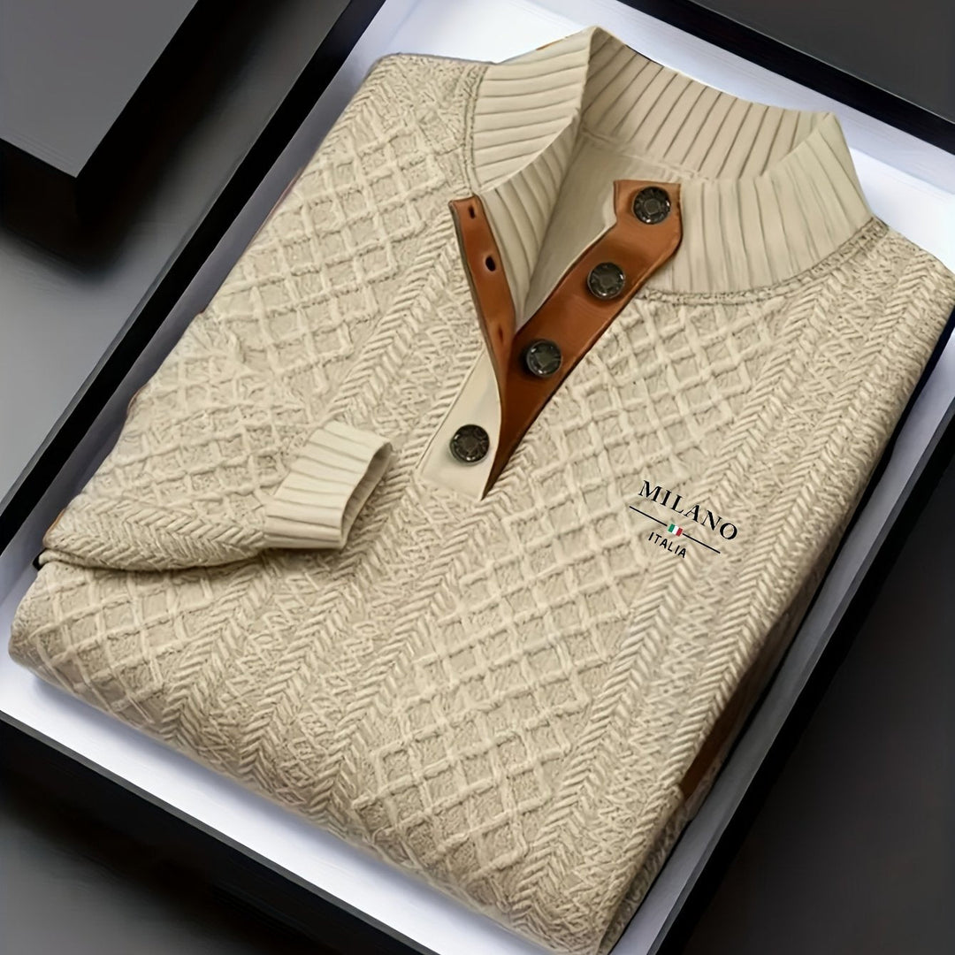 Lorenzo | Textured Stand-Collar Jumper