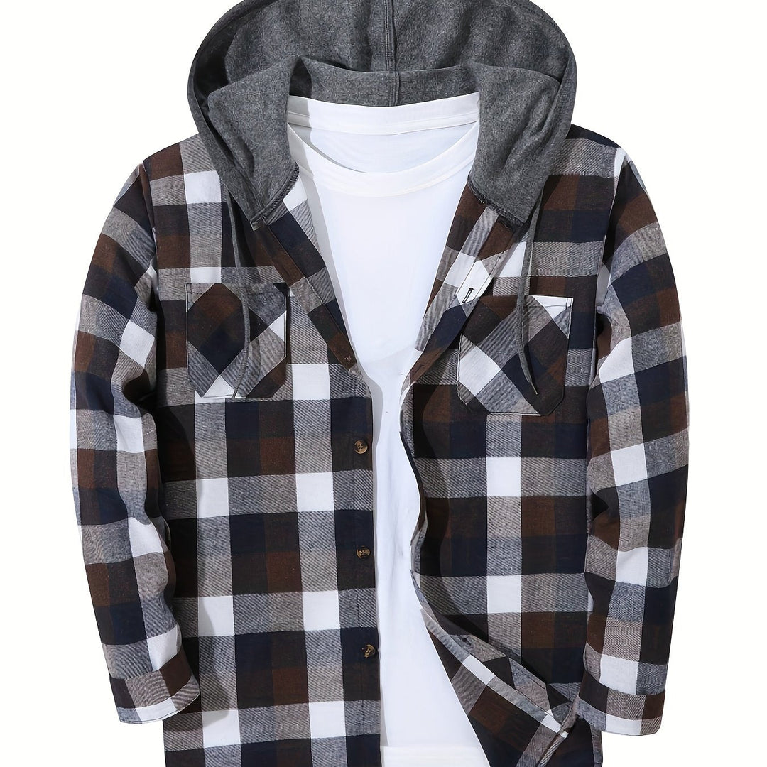 Braxton | Checked Hooded Shirt