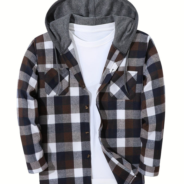 Braxton | Checked Hooded Shirt