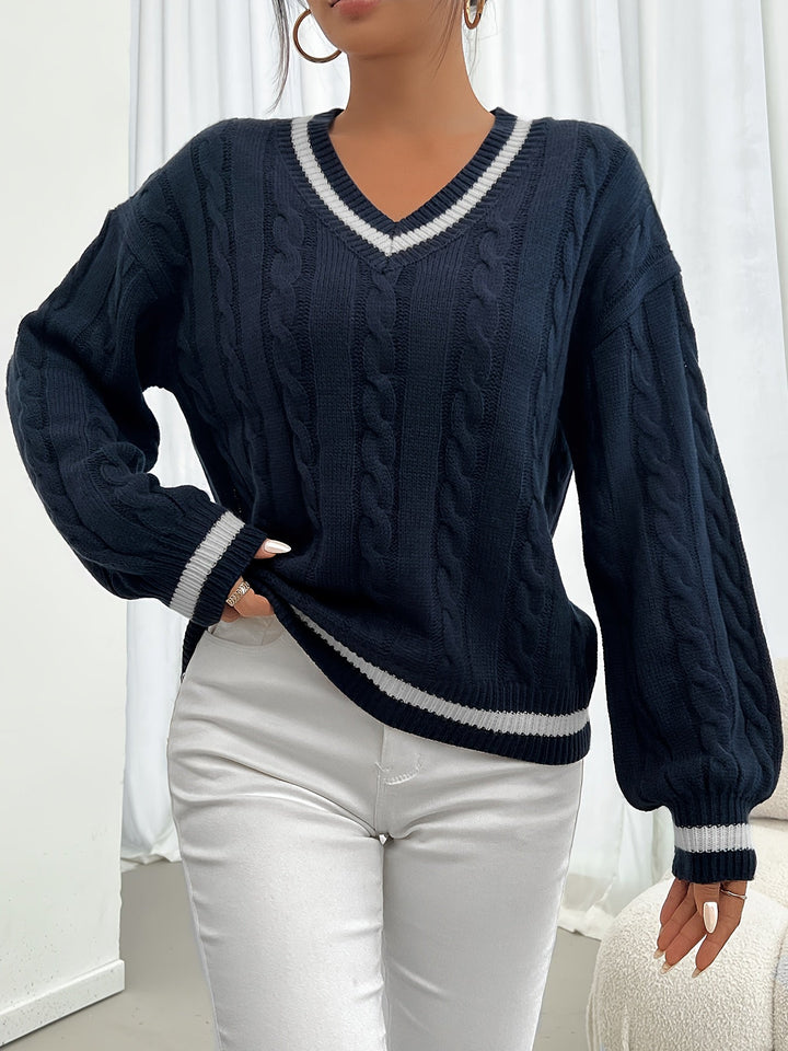 Camryn | Cable-Knit V-Neck Jumper