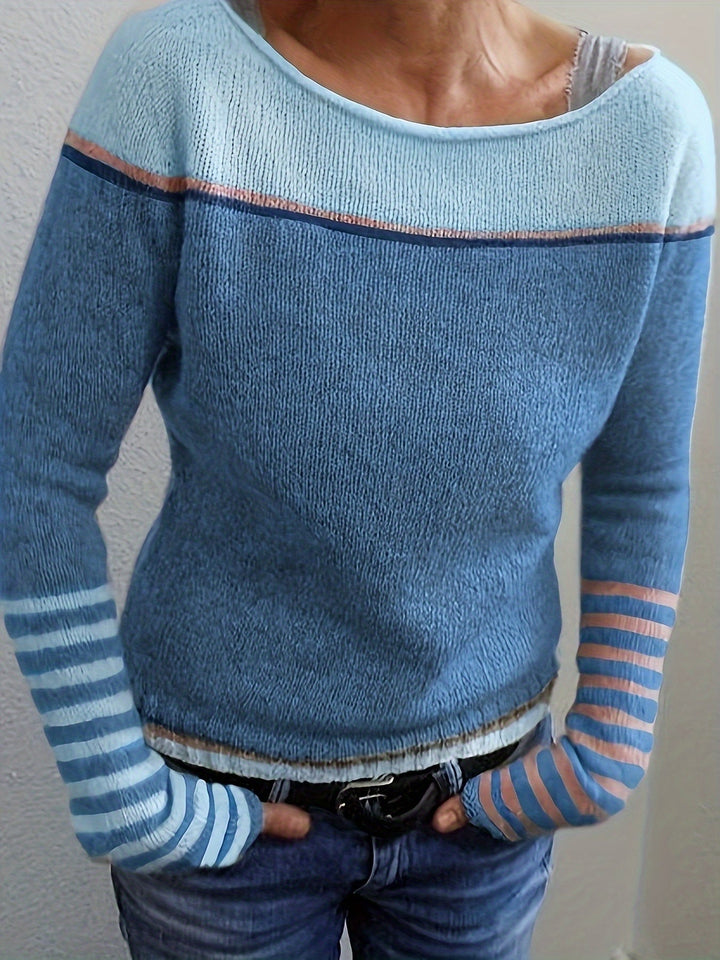Francesca | colour-Block Boat Neck Jumper