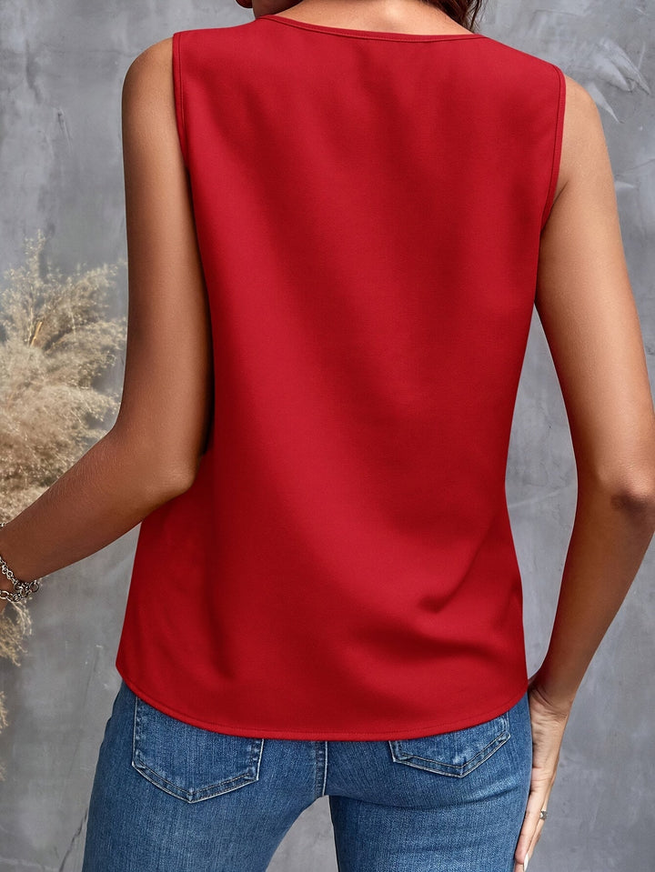Selina | Ruffled V-Neck Sleeveless Blouse