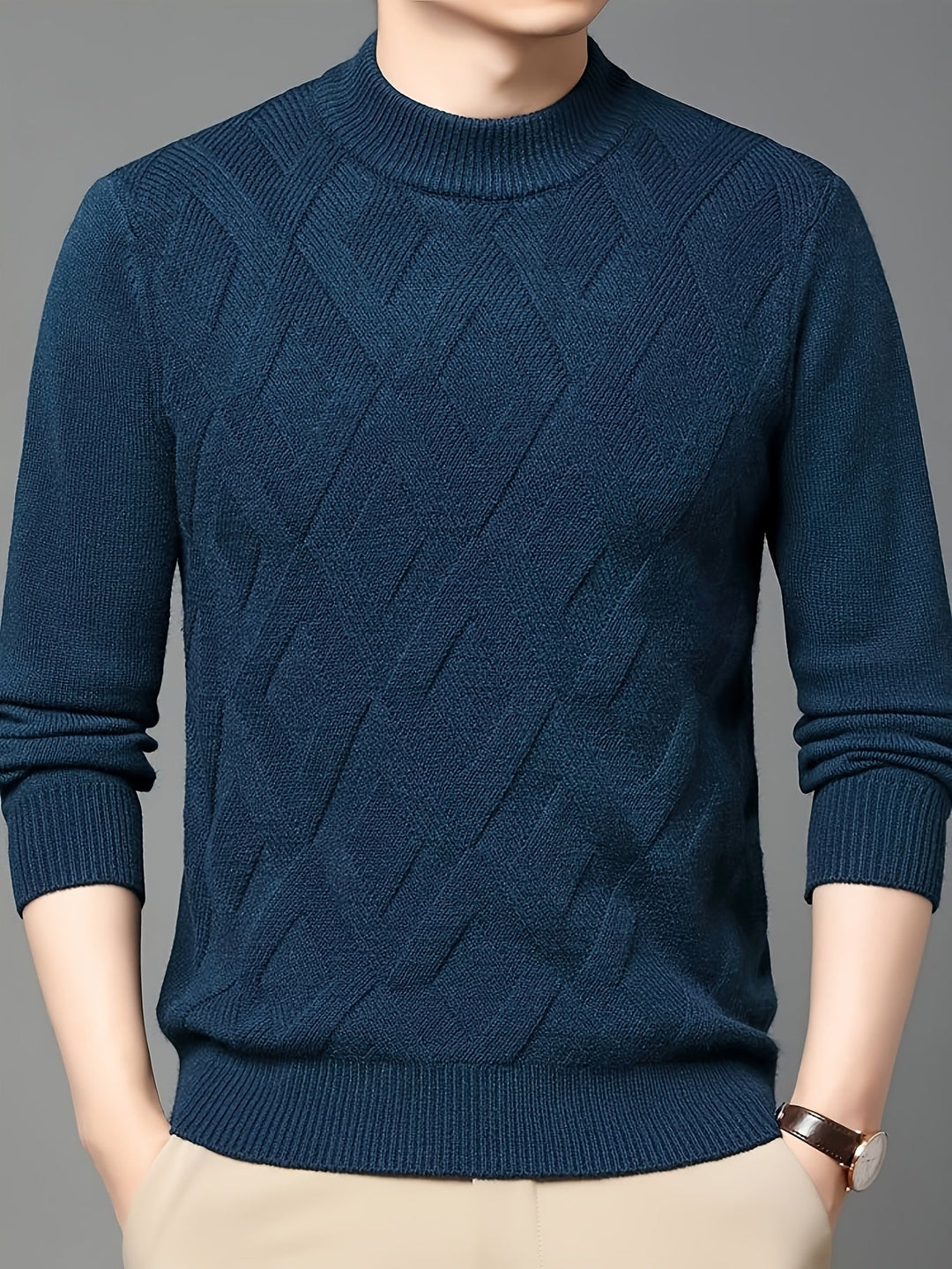 Ellis | Textured Mock-Neck Jumper