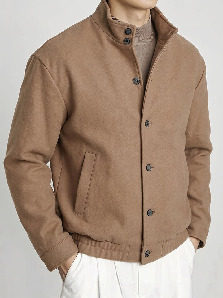 Everett Blake | Refined Button-Front Bomber Jacket