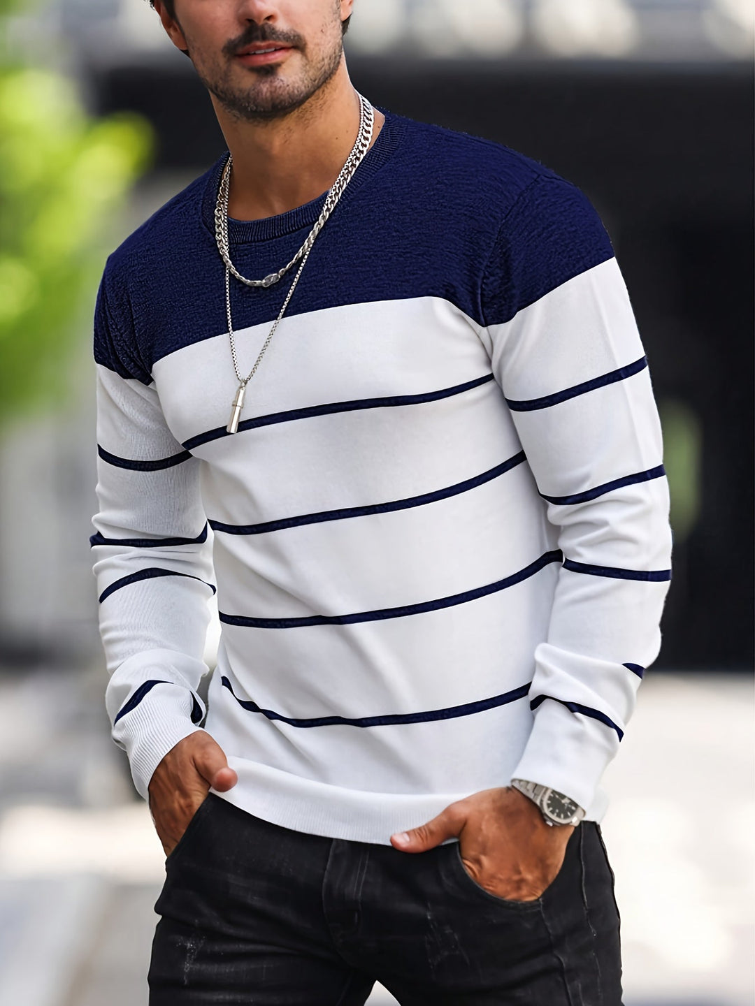 Henry | Striped Crew Neck Jumper