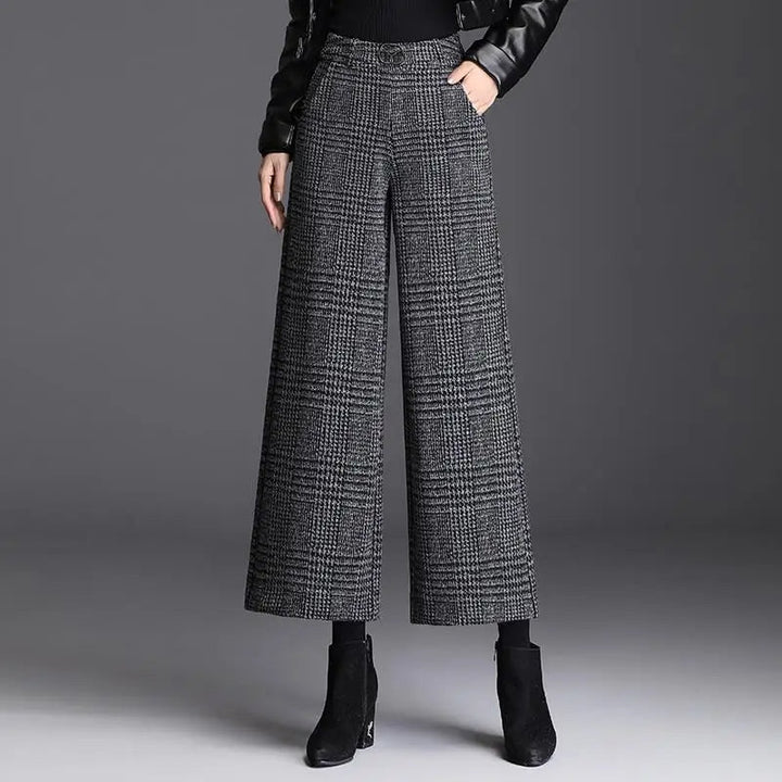 Beatrix | Checked Wide-Leg Trousers