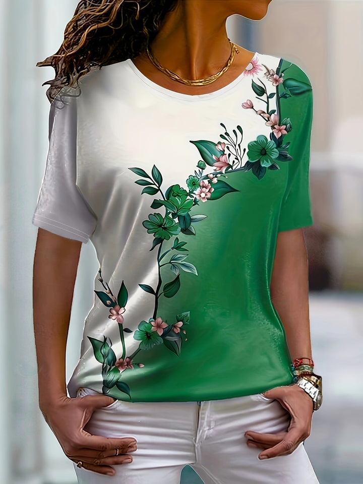 Lucille | Floral Round-Neck Top