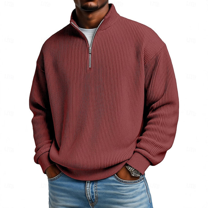 Harlan | Ribbed Quarter-Zip Pullover
