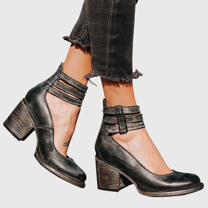 Hannah | Elegant Triple Ankle Strap Heels