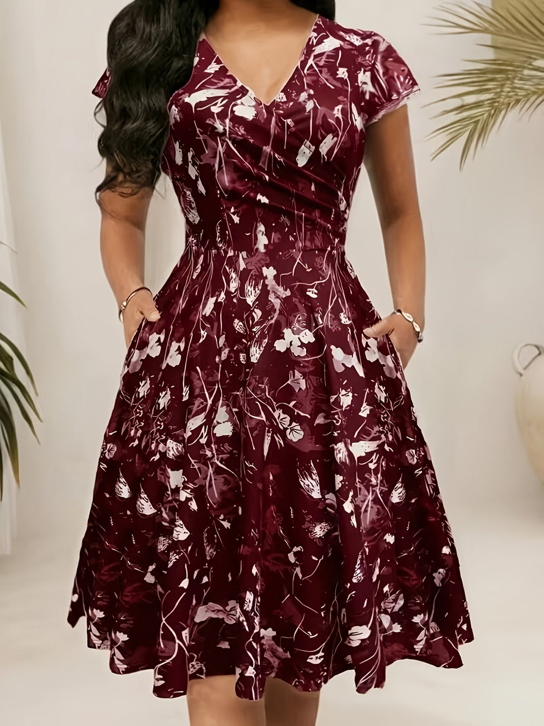 Katherine | Floral A-Line Pocket Dress