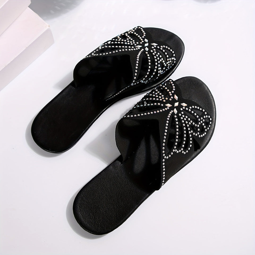 Faye | Sparkling Butterfly Slide Sandals