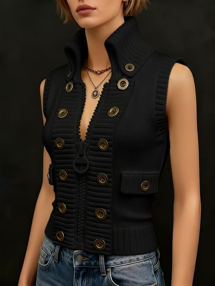 Tessa | High-Collar Zip Vest