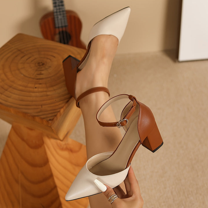 Marielle | Elegant Two Tone Strap Heels