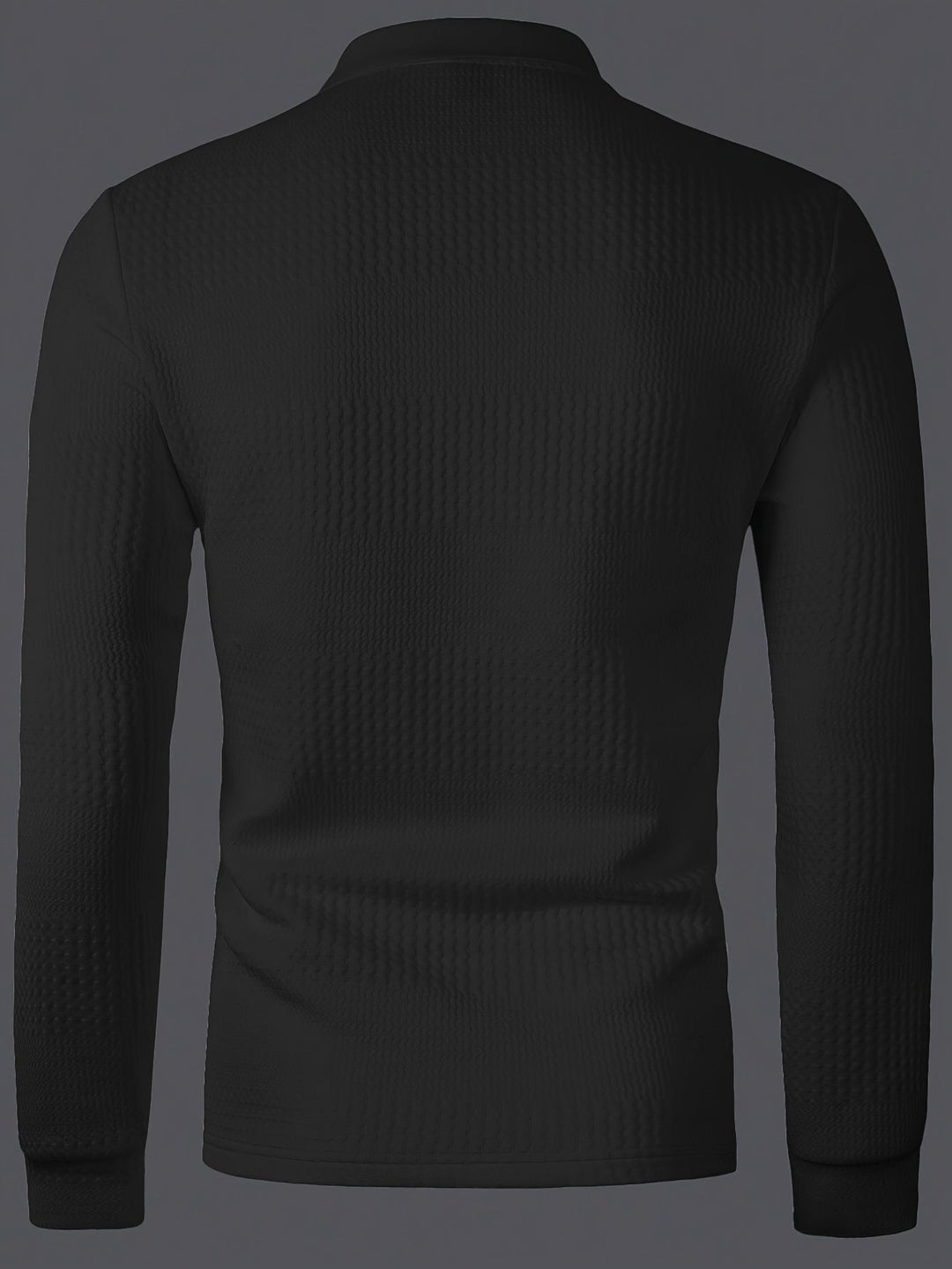 Fletcher | Textured Long-Sleeve Polo Shirt