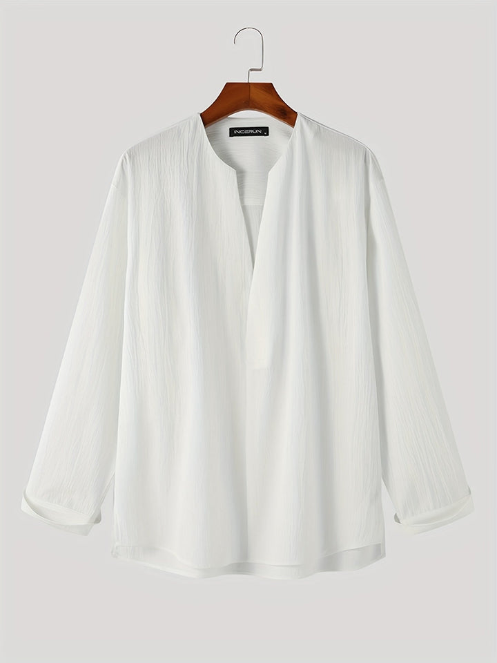 Franklin | Collarless V-Neck Shirt