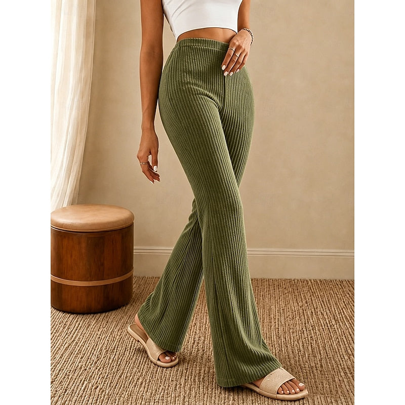 Delaney | Elegant High-Waist Flare Trousers