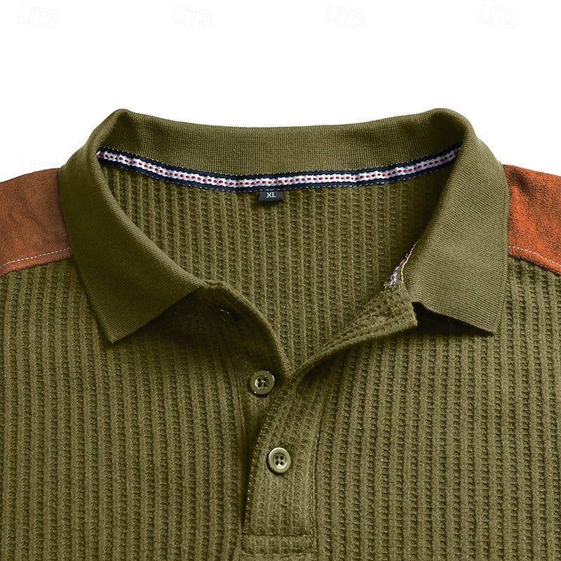 Bennett | Textured Colour Block Polo Shirt