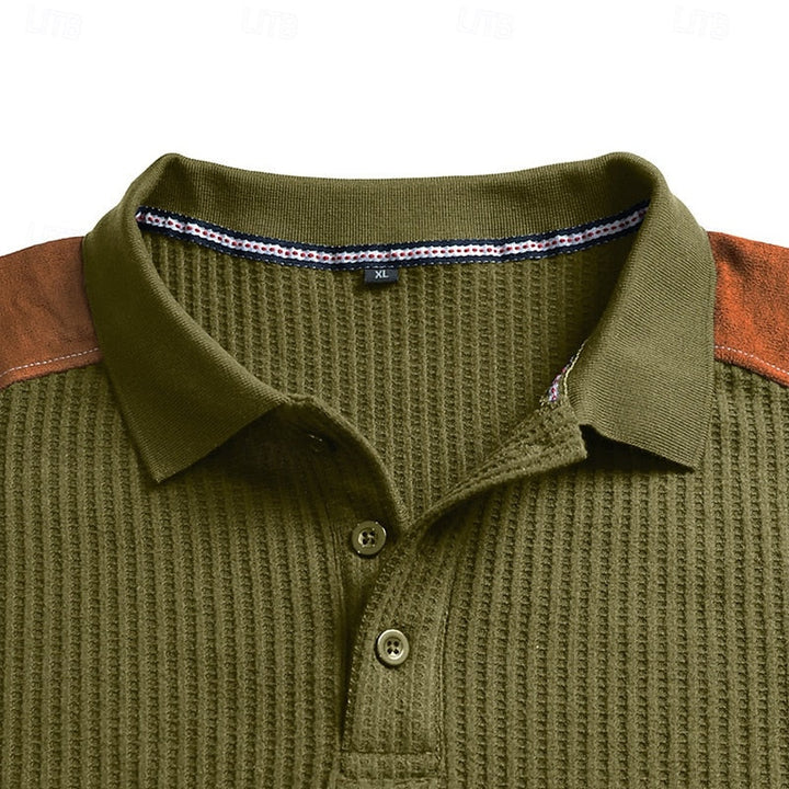 Bennett | Textured Colour Block Polo Shirt