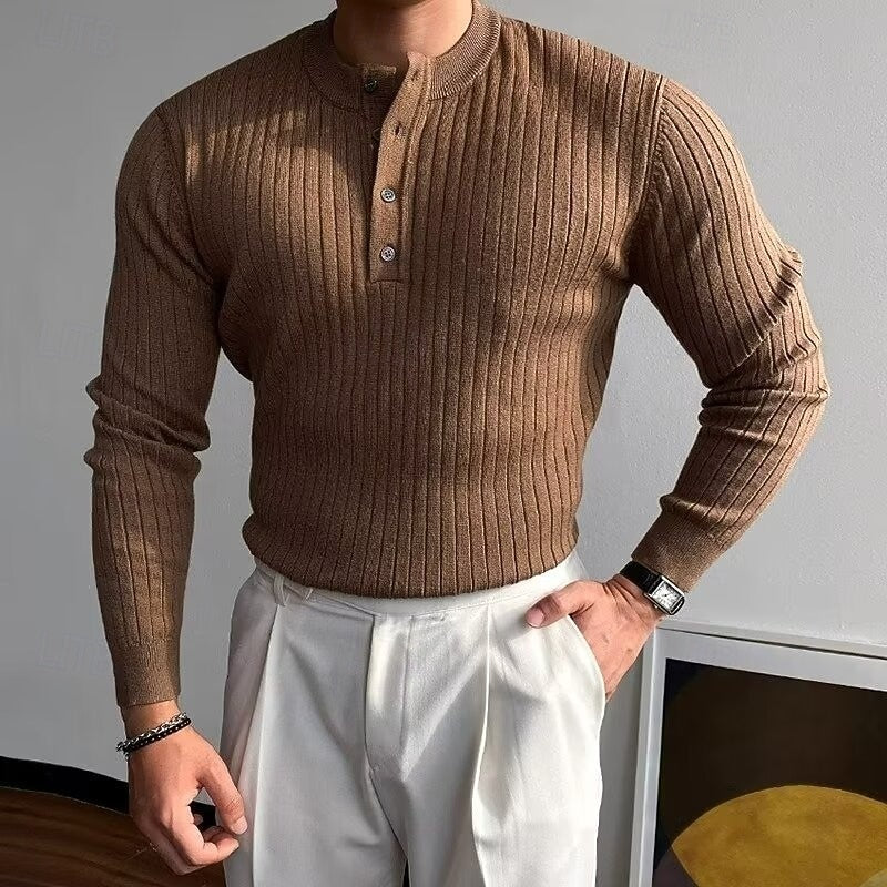 Theo | Ribbed Henley Jumper