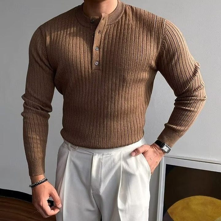 Theo | Ribbed Henley Jumper