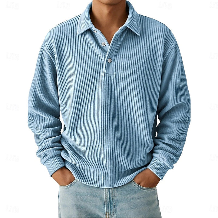 Wallace | Textured Long-Sleeve Polo Shirt