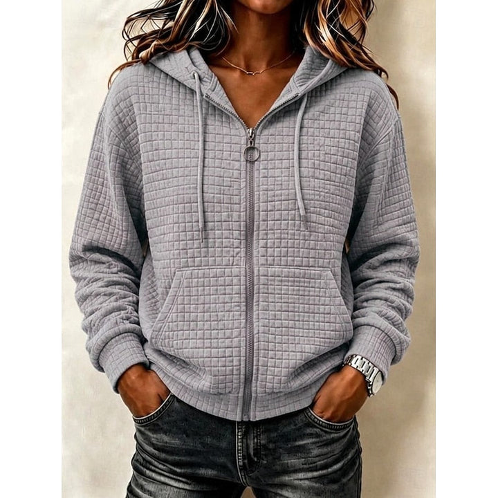 Kathryn | Textured Zip-Up Hoodie