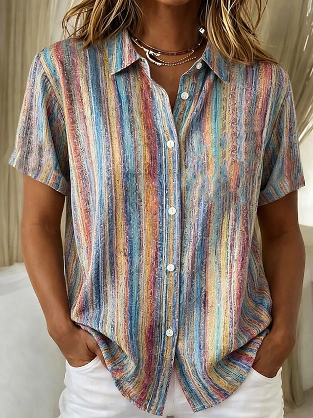 Simone | Artful Short-Sleeve Shirt