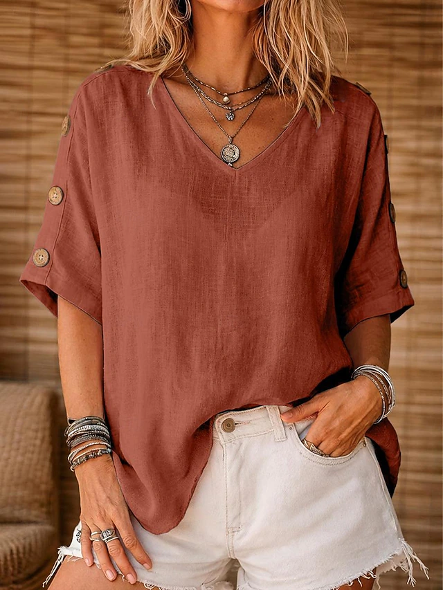Rosanna | Relaxed Button-Sleeve Blouse