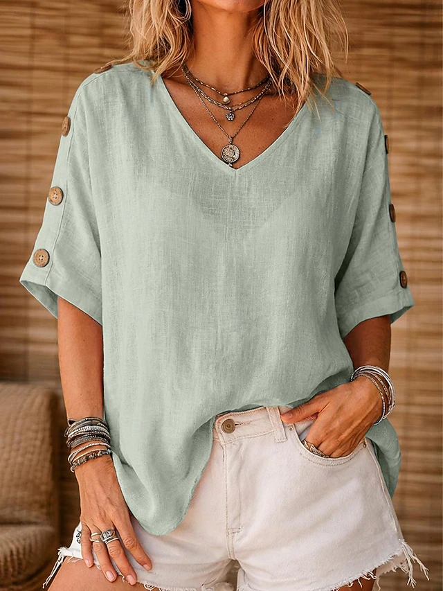 Rosanna | Relaxed Button-Sleeve Blouse
