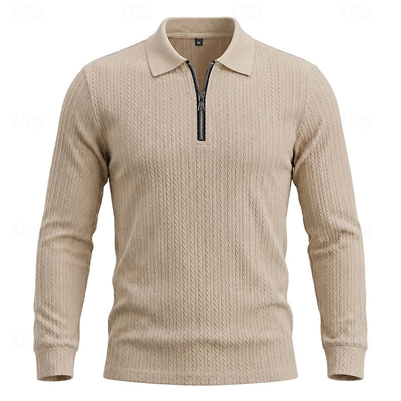 Rhett | Textured Quarter-Zip Polo Shirt