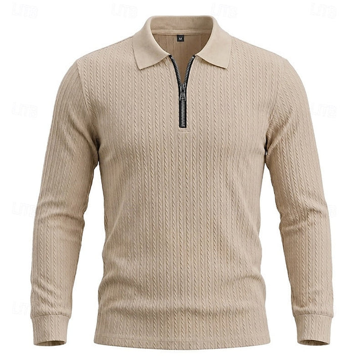 Rhett | Textured Quarter-Zip Polo Shirt