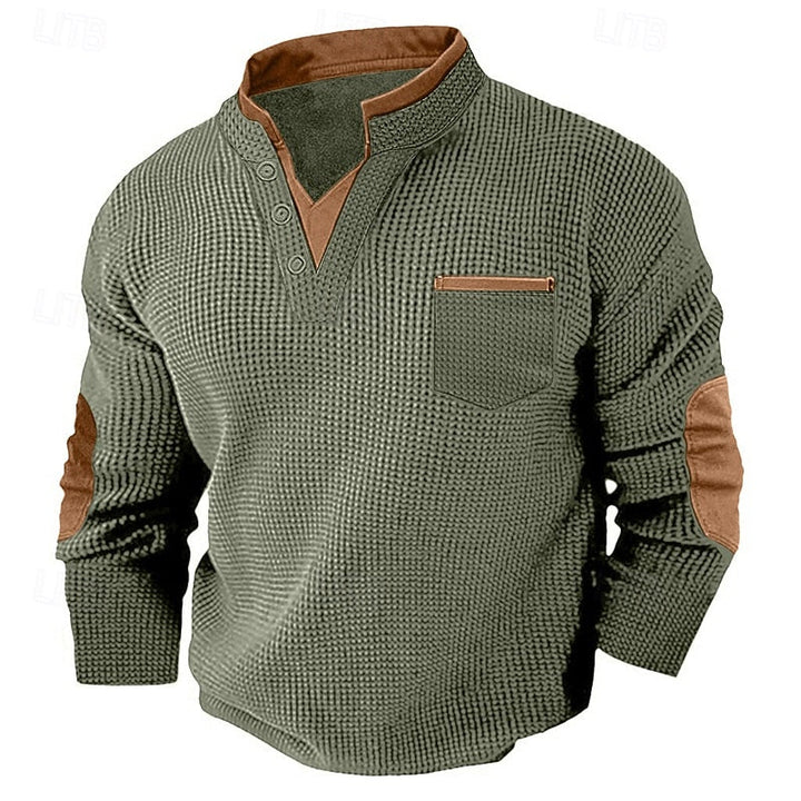 Russell | Textured Waffle Henley Shirt