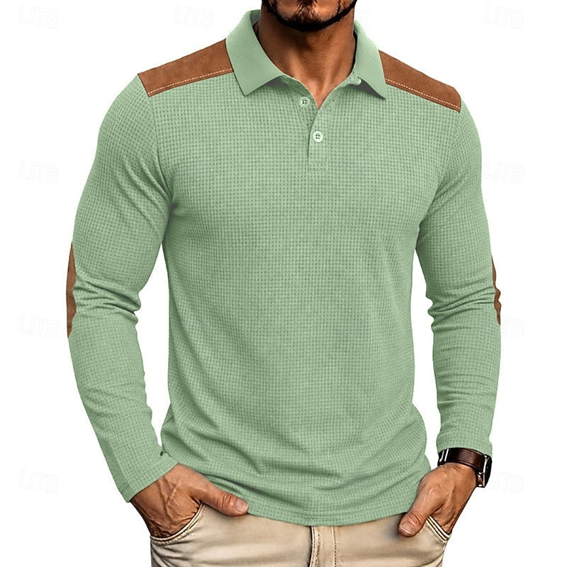 Bennett | Textured Colour Block Polo Shirt