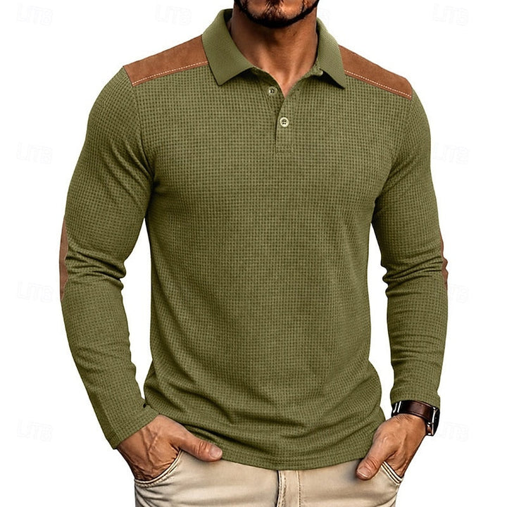 Bennett | Textured Colour Block Polo Shirt