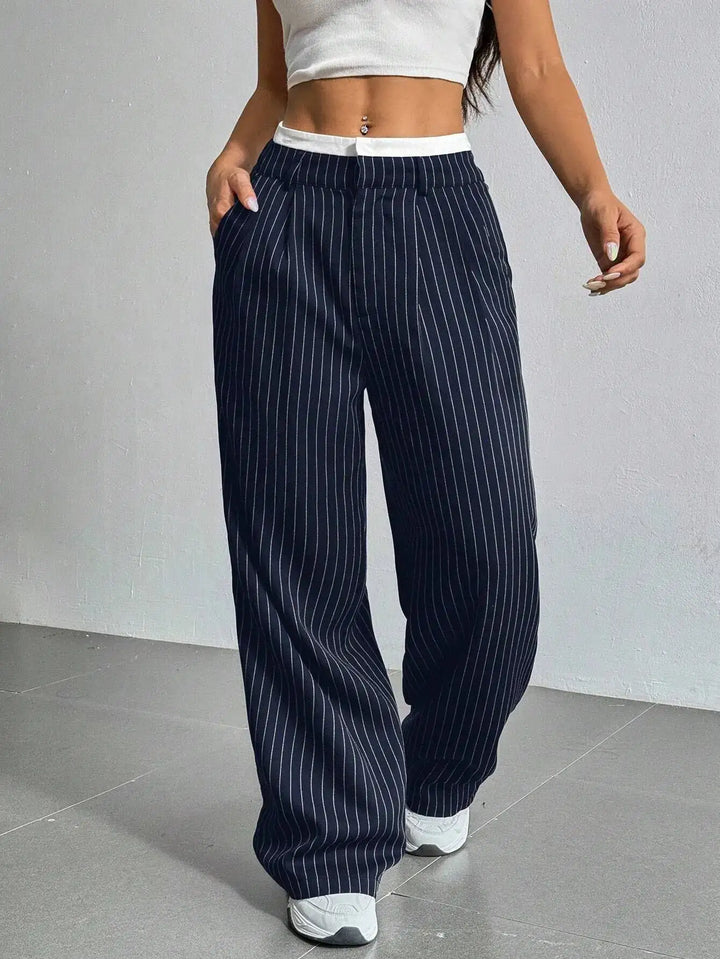 Grace | Casual Striped Wide Trousers