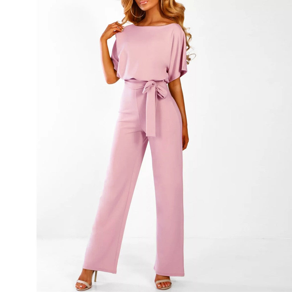 Gwyneth | Elegant Wide-Leg Belted Jumpsuit