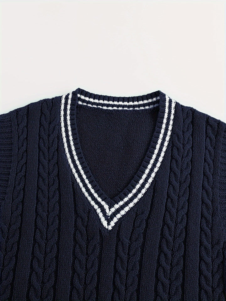 Gideon | Cable-Knit V-Neck Jumper Vest