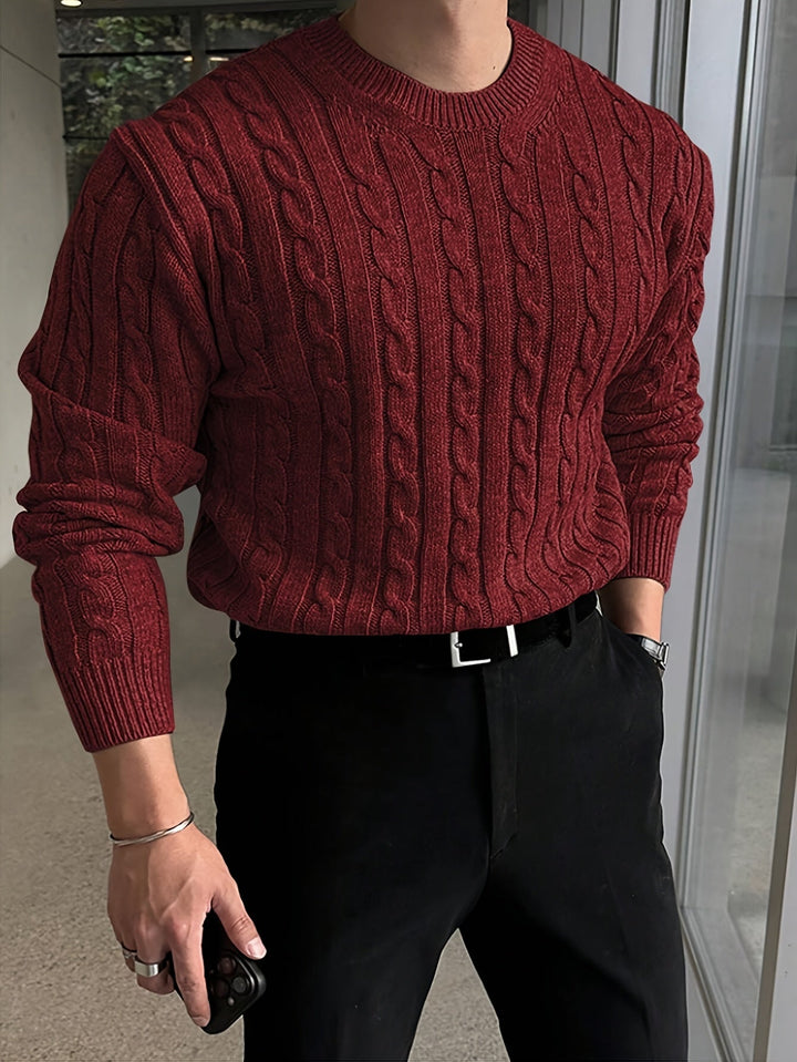 Jonas | Cable Knit Crew Neck Jumper